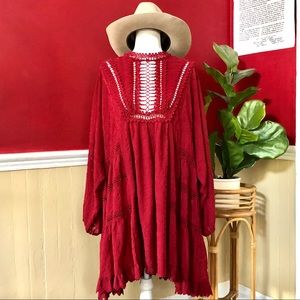 Free People Boho, Western Smock Dress